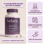 Bote de Velara Synbiotic Complex, 60 cápsulas, formulado por ginecólogas, 100% sin hormonas