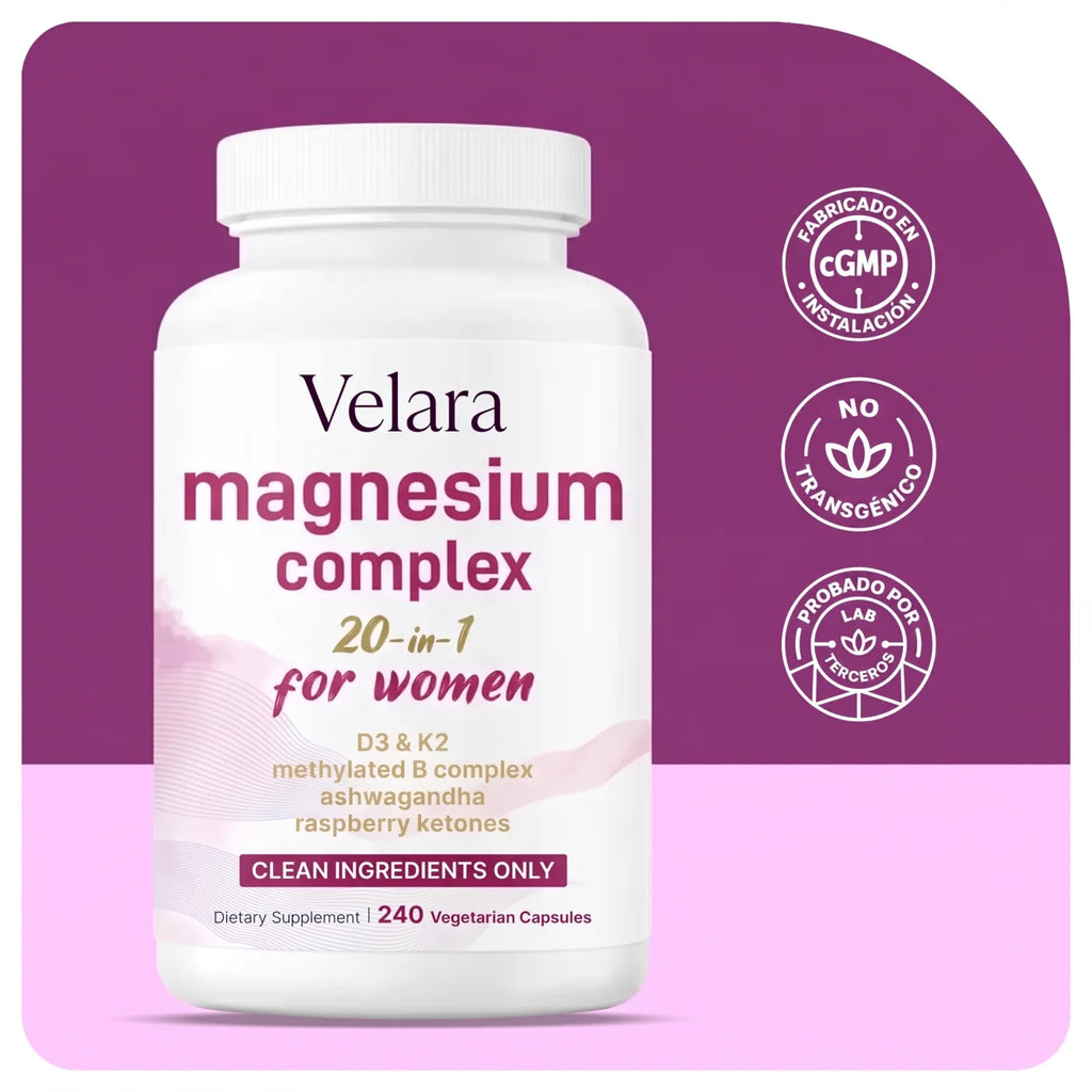 Velara Magnesio Complex – 20 en 1 para Mujer