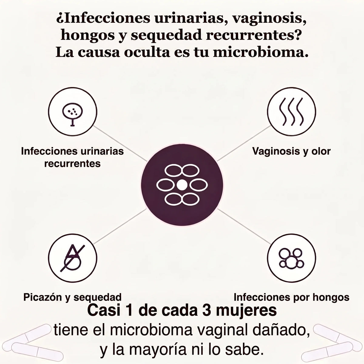 El microbioma vaginal dañado detrás de las infecciones urinarias, la vaginosis, los hongos y la sequedad