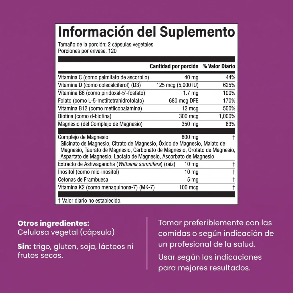 Velara Magnesio Complex – 20 en 1 para Mujer